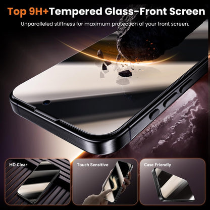 For iPhone 16 Pro Max Dust-Free Easy Install Privacy Tempered Glass Film(Black) - iPhone 16 Pro Max Tempered Glass by buy2fix | Online Shopping UK | buy2fix