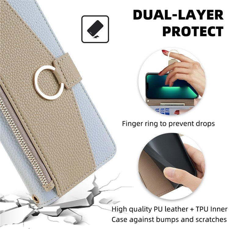 For iPhone 16 Pro Max Crossbody Litchi Texture Leather Phone Case(Blue) - iPhone 16 Pro Max Cases by buy2fix | Online Shopping UK | buy2fix