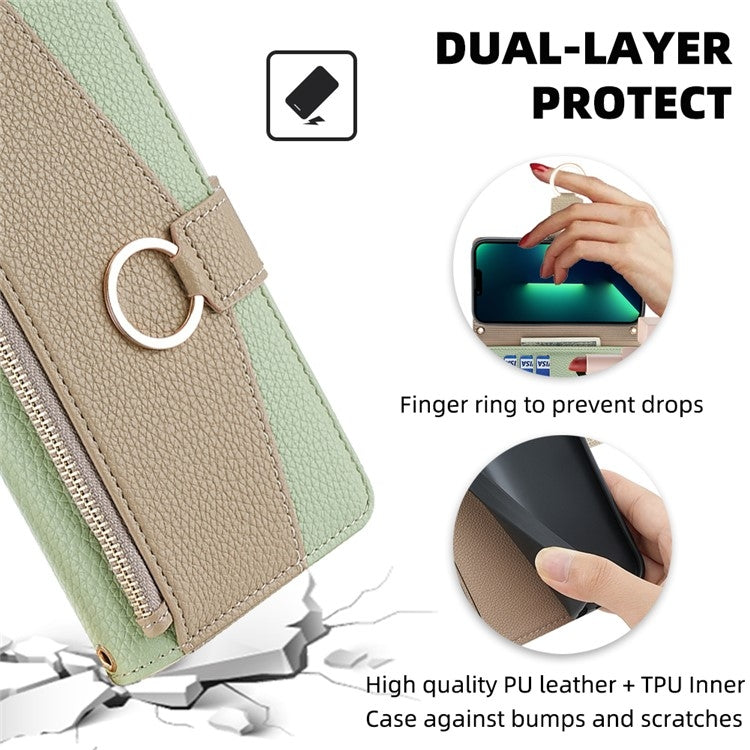 For iPhone 16 Pro Max Crossbody Litchi Texture Leather Phone Case(Green) - iPhone 16 Pro Max Cases by buy2fix | Online Shopping UK | buy2fix