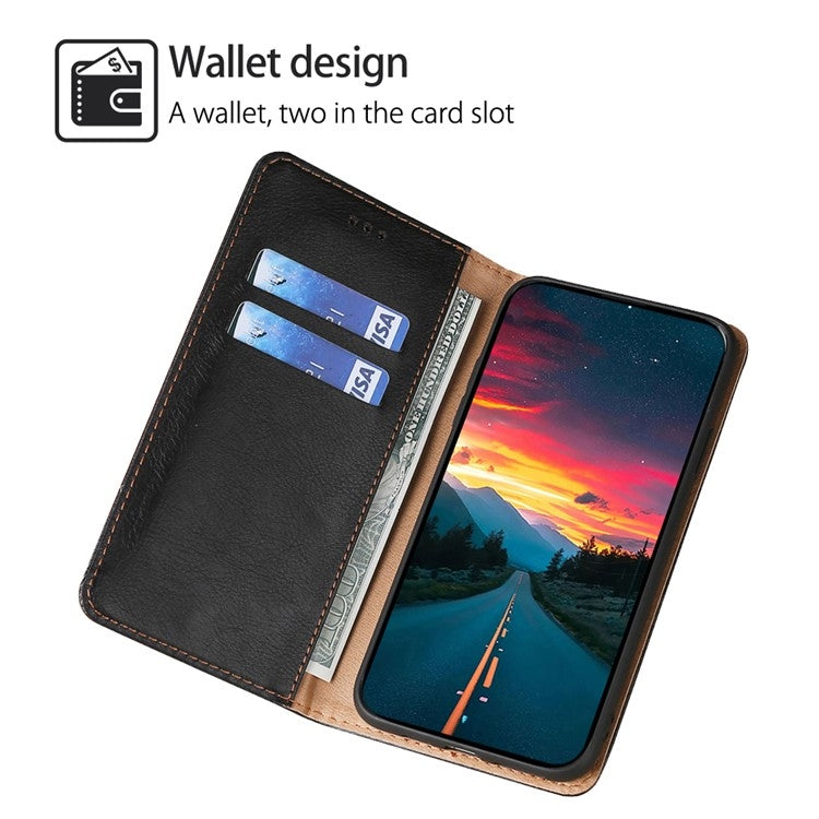 For iPhone 16 Pro Max Gloss Oil Solid Color Magnetic Leather Phone Case(Black) - iPhone 16 Pro Max Cases by buy2fix | Online Shopping UK | buy2fix