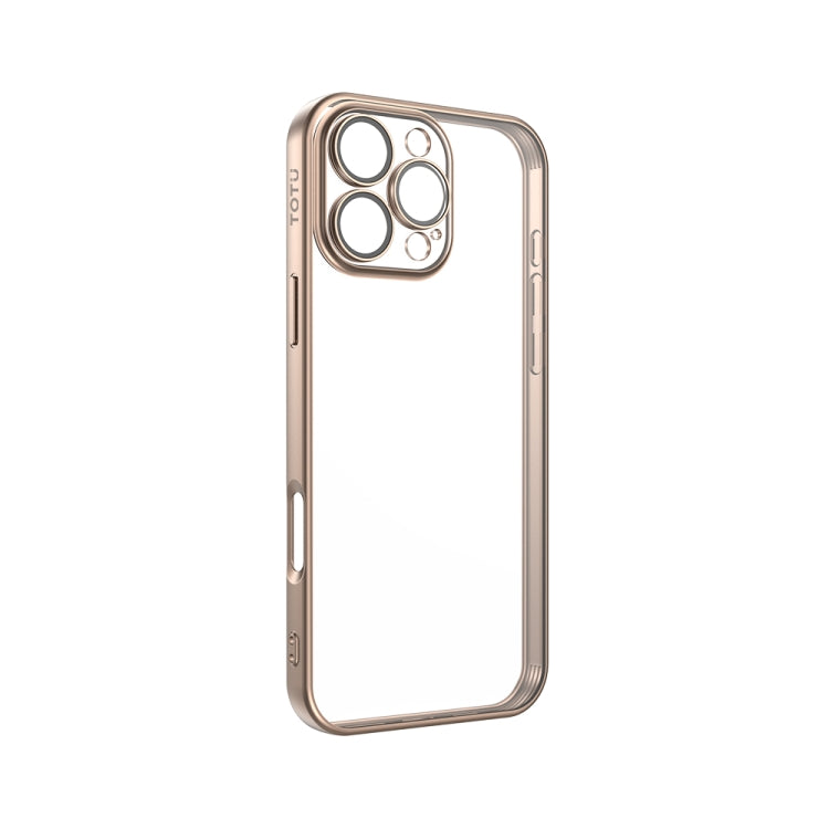 For iPhone 16 Pro TOTU PC-2 Soft Jane Series Electroplated TPU Phone Case with Lens Film(Gold) - iPhone 16 Pro Cases by TOTUDESIGN | Online Shopping UK | buy2fix