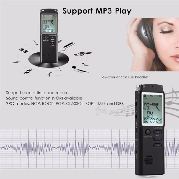 T60 Smart HD Noise Cancelling Voice Recorder MP3 Player, Memory:8GB(Black) - Recording Pen by buy2fix | Online Shopping UK | buy2fix