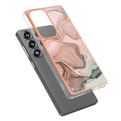 For Samsung Galaxy S25 Ultra 5G Electroplating Marble Dual-side IMD Phone Case(Rose Gold 015) - Galaxy S25 Ultra 5G Cases by buy2fix | Online Shopping UK | buy2fix