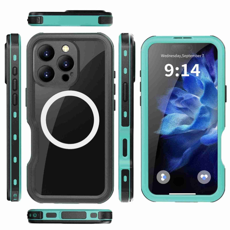 For iPhone 16 Pro Max RedPepper IP68 Waterproof Triple-proof MagSafe Phone Case(Black Blue) - iPhone 16 Pro Max Cases by RedPepper | Online Shopping UK | buy2fix