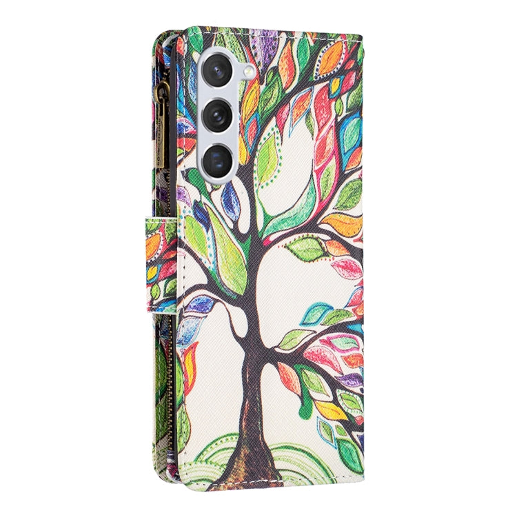 For Samsung Galaxy S25 5G Colored Drawing Pattern Zipper Leather Phone Case(Big Tree) - Galaxy S25 5G Cases by buy2fix | Online Shopping UK | buy2fix