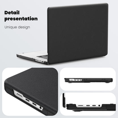 For MacBook Pro 16.2 inch A2991 / A2485 Business Magnetic Holder PC + PU Laptop Protective Case(Black) - MacBook Pro Cases by buy2fix | Online Shopping UK | buy2fix