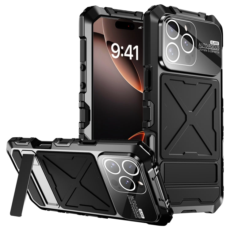 For iPhone 16 Pro R-JUST Life Waterproof Dustproof Shockproof Phone Case(Black) - iPhone 16 Pro Cases by R-JUST | Online Shopping UK | buy2fix