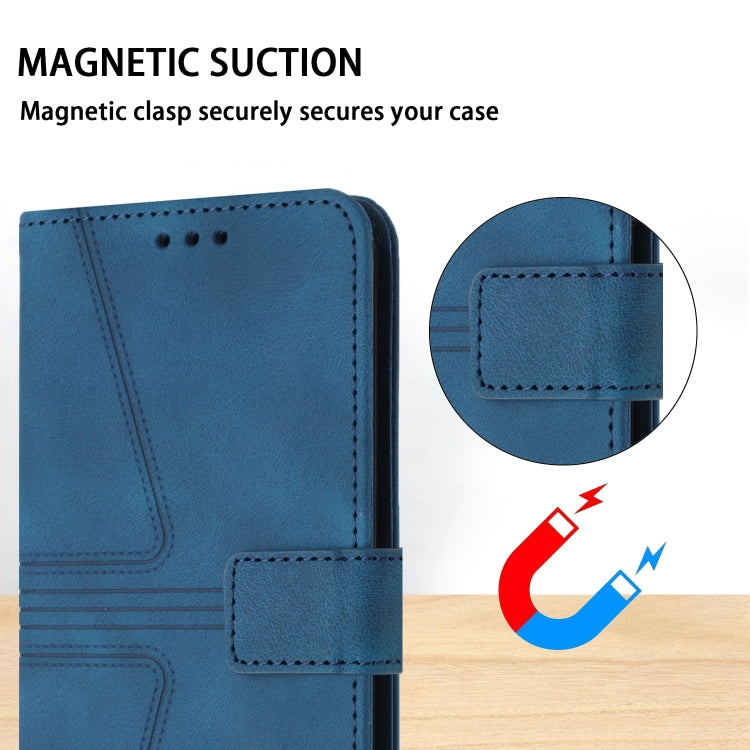 For Samsung Galaxy S25 Ultra 5G Triangle Solid Color Leather Phone Case(Blue) - Galaxy S25 Ultra 5G Cases by buy2fix | Online Shopping UK | buy2fix