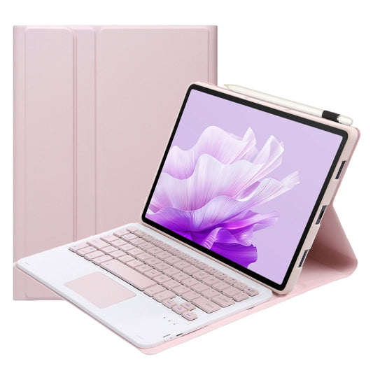 For Huawei MatePad 11.5 S 2024 AH20-A Ultra-thin Detachable Bluetooth Keyboard Leather Tablet Case with Touchpad(Pink White) - Others Keyboard by buy2fix | Online Shopping UK | buy2fix