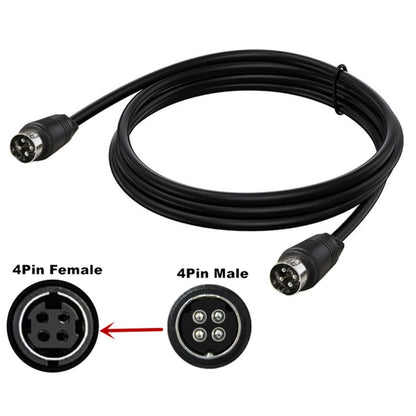 MD DIN 4 Pin Male to Male AC/DC Power Audio Adapter Cable, Length:1m(Black) - Microphone Audio Cable & Connector by buy2fix | Online Shopping UK | buy2fix