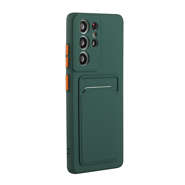 For Samsung Galaxy S25 Ultra 5G Card Slot Design Shockproof TPU Phone Case(Dark Green) - Galaxy S25 Ultra 5G Cases by buy2fix | Online Shopping UK | buy2fix