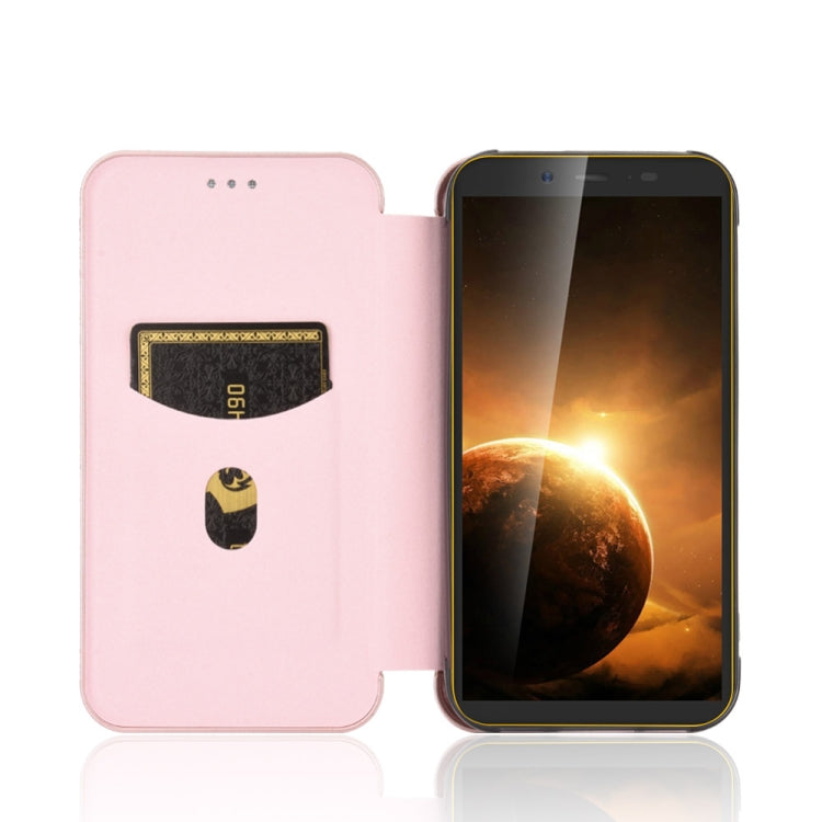 For Blackview BV5500 / BV5500 Pro / BV5500 Plus Carbon Fiber Texture Horizontal Flip TPU + PC + PU Leather Case with Card Slot(Pink) - More Brand by buy2fix | Online Shopping UK | buy2fix