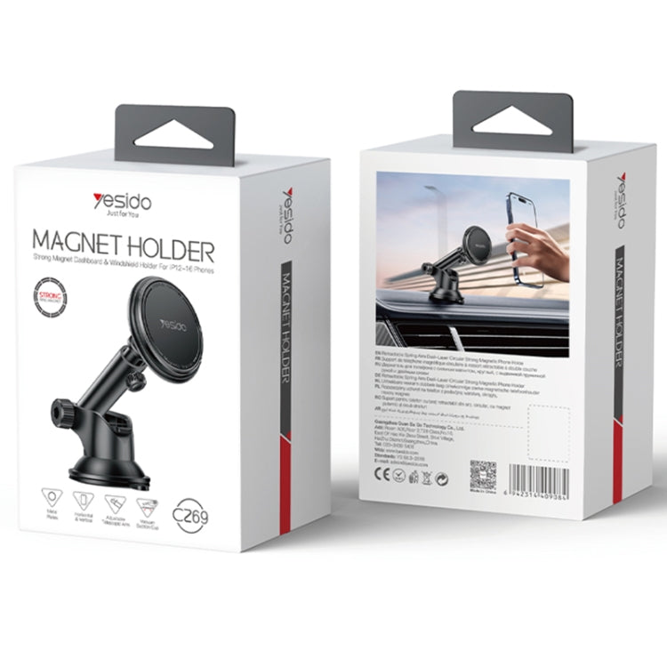 Yesido C269 Car Center Console MagSafe Magnetic Phone Holder(Black) - Universal Car Holders by Yesido | Online Shopping UK | buy2fix