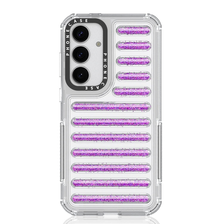 For Samsung Galaxy S25+ 5G Capsule Glitter TPU Hybrid PC Airbag Phone Case(Purple) - Galaxy S25+ 5G Cases by buy2fix | Online Shopping UK | buy2fix