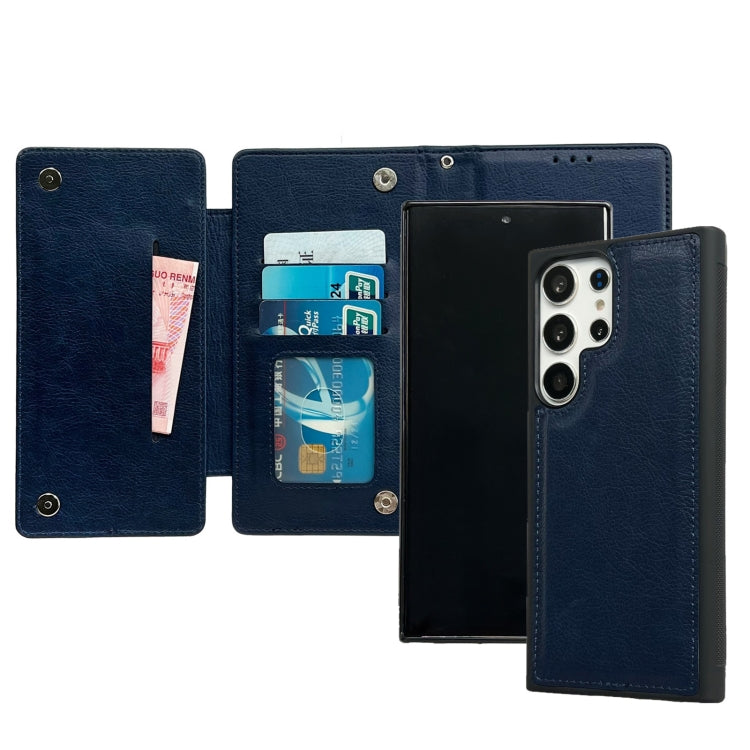 For Samsung Galaxy S25 Ultra 5G Multifunctional 7-Card Wallet Leather Phone Case(Royal Blue) - Galaxy S25 Ultra 5G Cases by buy2fix | Online Shopping UK | buy2fix