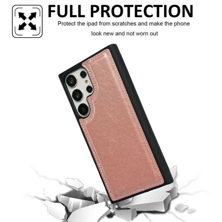 For Samsung Galaxy S25 Ultra 5G Cowhide Texture Back Cover Phone Case(Rose Gold) - Galaxy S25 Ultra 5G Cases by buy2fix | Online Shopping UK | buy2fix