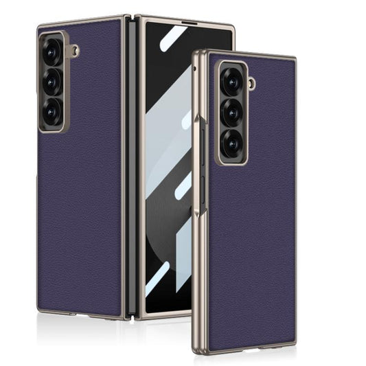 For Samsung Galaxy Z Fold6 Slim GKK Integrated Metal Paint Skin Feel Leather Full Coverage Phone Case(Purple) - Galaxy Phone Cases by GKK | Online Shopping UK | buy2fix