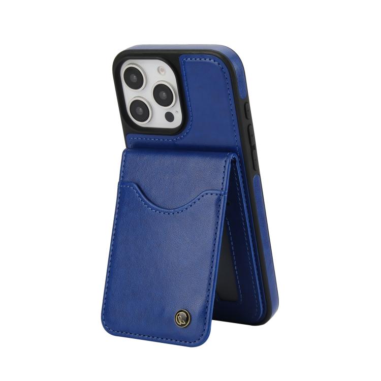 For iPhone 16 Pro Max AwQuer Vertical Flip Card Bag Holder Leather Phone Case(Blue) - iPhone 16 Pro Max Cases by Awquer | Online Shopping UK | buy2fix