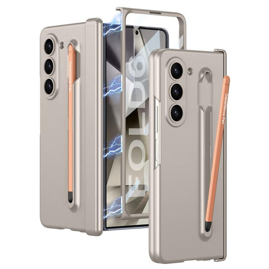 For Samsung Galaxy Z Fold6 GKK Magnetic Integrated Phone Case with Pen Slots, Include Pen(Titanium Grey) - Galaxy Z Fold6 5G Cases by GKK | Online Shopping UK | buy2fix