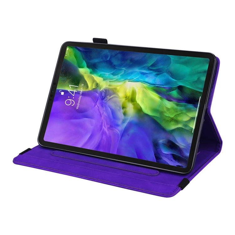 For iPad Air 11 2024 / Air 2022 / 2020 10.9 Calf Texture Embossed Horizontal Flip Leather Case with Holder & Card Slots & Photo Frame(Purple) - iPad Air (2022) / (2020) 10.9 Cases by buy2fix | Online Shopping UK | buy2fix