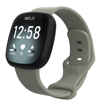 For Fitbit Versa 4 / Versa 3 / Sense 2 / Sense Silicone Watch Band, Size: L(Grey) - Watch Bands by buy2fix | Online Shopping UK | buy2fix
