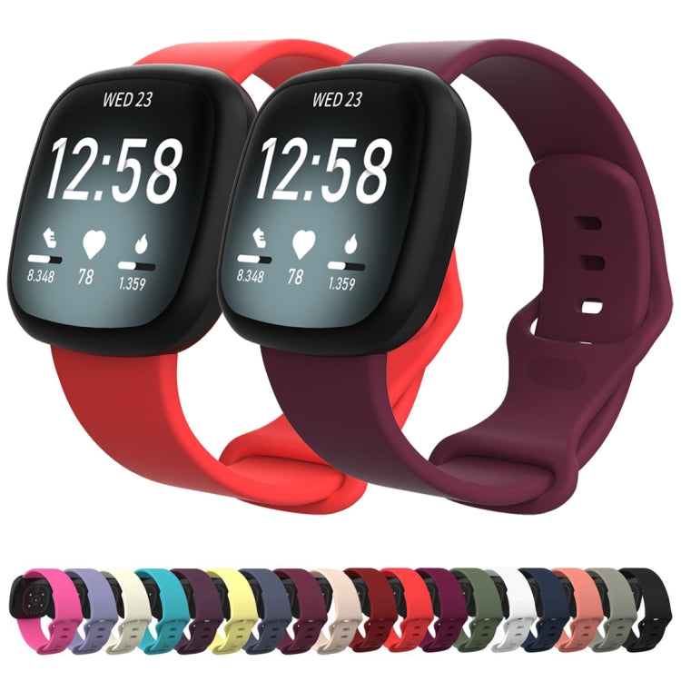 For Fitbit Versa 4 / Versa 3 / Sense 2 / Sense Silicone Watch Band, Size: L(White) - Watch Bands by buy2fix | Online Shopping UK | buy2fix