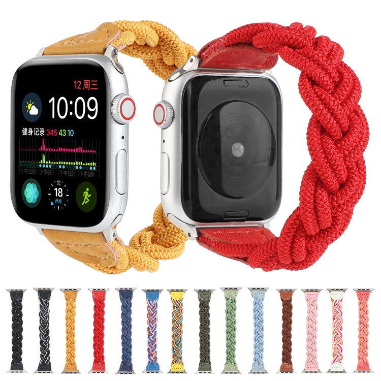 Elastic Woven Watch Band For Apple Watch Ultra 49mm&Watch Ultra 2 49mm / Series 9&8&7 45mm / SE 3&SE 2&6&SE&5&4 44mm / 3&2&1 42mm, Length:120mm(Red) - Watch Bands by buy2fix | Online Shopping UK | buy2fix