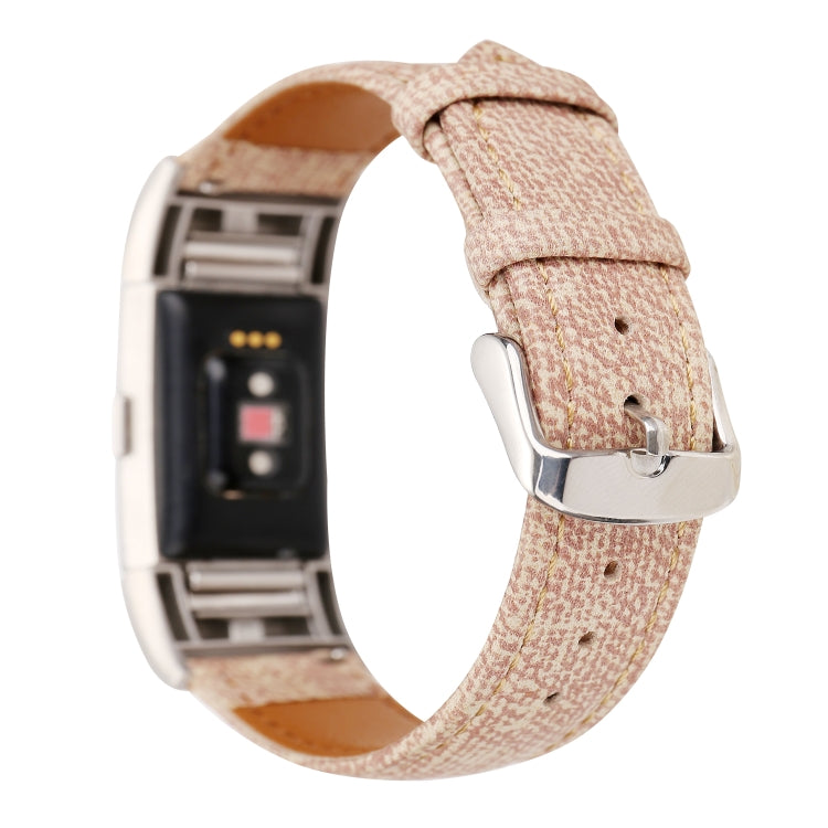 For Fitbit Charge 2 Cowboy Texture Leather Watch Band(Pink) - Watch Bands by buy2fix | Online Shopping UK | buy2fix