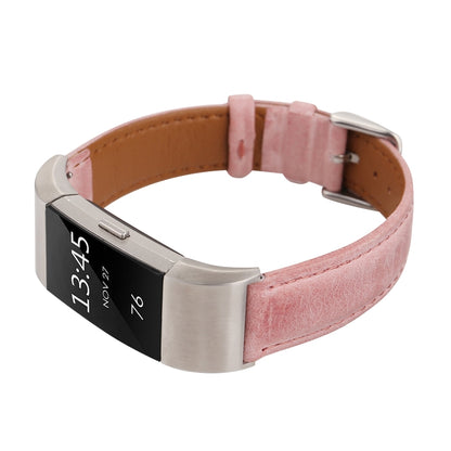 For Fitbit Charge 2 Fresh Style Leather Watch Band(Pink) - Watch Bands by buy2fix | Online Shopping UK | buy2fix