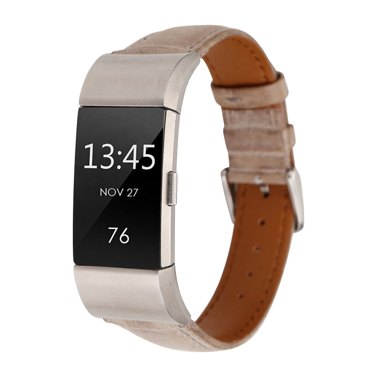 For Fitbit Charge 2 Fresh Style Leather Watch Band(Brown) - Watch Bands by buy2fix | Online Shopping UK | buy2fix