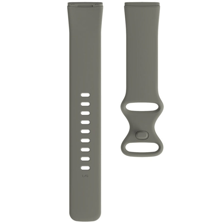 For Fitbit Versa 3 / Sense Silicone Watch Band, Size: S(Grey) - Watch Bands by buy2fix | Online Shopping UK | buy2fix