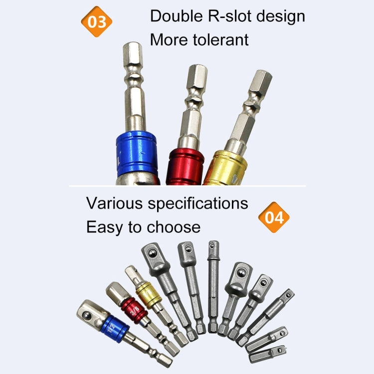 3 PCS/Set Socket Bit Extension Bar Hex Shank Adapter Drill Nut Driver Power Drill Bit(1/4, 3/8, 1/2 inch), Length:65-73mm - Hex Key & Spanner by buy2fix | Online Shopping UK | buy2fix