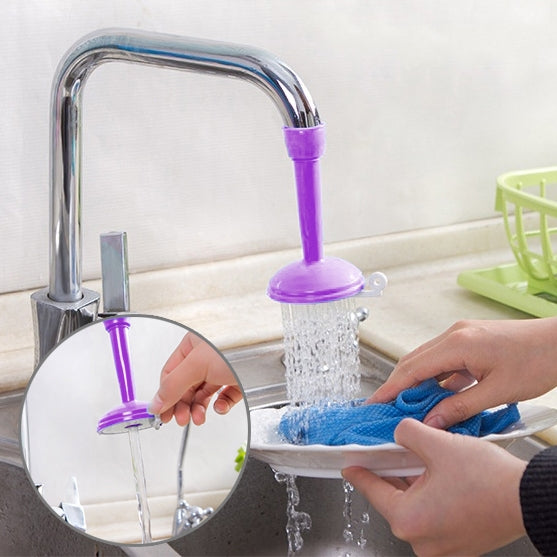 2 PCS Faucet Splash Water-saving Shower Bath Adjustable Valve Filter Water Saving Devices, Large Size: 6.5 x 15cm, Suitable for 17mm Diameter Round Faucets(Purple) - Faucets & Accessories by buy2fix | Online Shopping UK | buy2fix