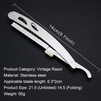 Vintage Manual Razor Blade Holder Shaving Eyebrow Chimer Haircut Blade Holder(Silver) - Manual Razor by buy2fix | Online Shopping UK | buy2fix