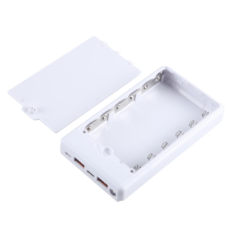 HAWEEL DIY 6 x 18650 Battery 24W Fast Charge Power Bank Box Case with Display, Not Include Battery (White) - Power Bank Box by HAWEEL | Online Shopping UK | buy2fix