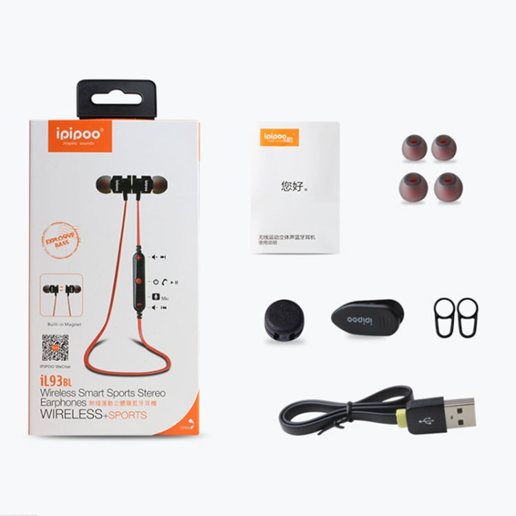 ipipoo iL93BL Magnetic Ear Shell Bluetooth Headset(Black) - Bluetooth Earphone by ipipoo | Online Shopping UK | buy2fix