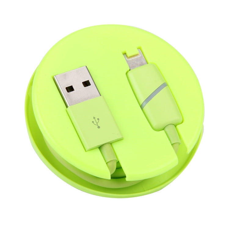 1m Circular Bobbin Gift Box Style 8 Pin to USB Data Sync Cable with Indicator for iPhone, iPad(Green) - Normal Style Cable by buy2fix | Online Shopping UK | buy2fix