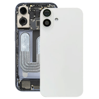 For iPhone 16 Plus Battery Back Cover with Camera Lens Cover(White) -  by buy2fix | Online Shopping UK | buy2fix