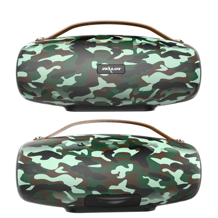 ZEALOT S27 Multifunctional Bass Wireless Bluetooth Speaker, Built-in Microphone, Support Bluetooth Call & AUX & TF Card & 1x93mm + 2x66mm Speakers(Camouflage Green) - Desktop Speaker by ZEALOT | Online Shopping UK | buy2fix