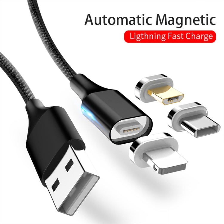 M11 3 in 1 3A USB to 8 Pin + Micro USB + USB-C / Type-C Nylon Braided Magnetic Data Cable, Cable Length: 2m (Silver) - Charging Cable & Head by buy2fix | Online Shopping UK | buy2fix