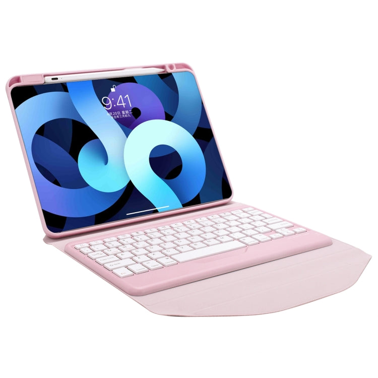 Z102B Pen Slot Bluetooth Keyboard Leather Tablet Case For iPad 10.2 2021/2020/2019 (Pink) - For iPad Pro by buy2fix | Online Shopping UK | buy2fix