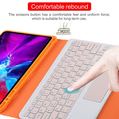 TG11BC Detachable Bluetooth Pink Keyboard Microfiber Leather Tablet Case for iPad Pro 11 inch (2020), with Touchpad & Pen Slot & Holder (Orange) - For iPad Pro by buy2fix | Online Shopping UK | buy2fix