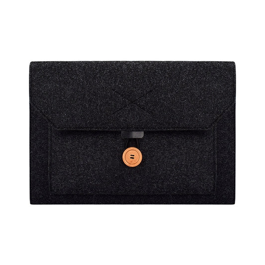 ND06 Multi-purpose Felt Button Laptop Inner Bag for 15.4 inch Laptop(Black) - 15 inch by buy2fix | Online Shopping UK | buy2fix