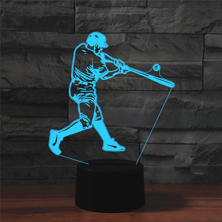 Playing Baseball Shape 3D Colorful LED Vision Light Table Lamp, Charging Touch Version - Novelty Lighting by buy2fix | Online Shopping UK | buy2fix