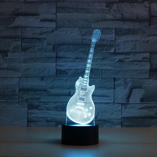 Guitar Shape 3D Colorful LED Vision Light Table Lamp, Charging Touch Version - Novelty Lighting by buy2fix | Online Shopping UK | buy2fix