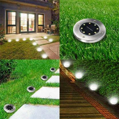 2 PCS 10 LEDs Solar Powered Buried Light Under Ground Lamp IP65 Waterproof Outdoor Garden Street Light (White Light) - Buried Lights by buy2fix | Online Shopping UK | buy2fix