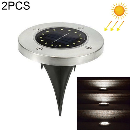 2 PCS 16 LEDs Solar Powered Buried Light Under Ground Lamp IP65 Waterproof Outdoor Garden Street Light (White Light) - Buried Lights by buy2fix | Online Shopping UK | buy2fix