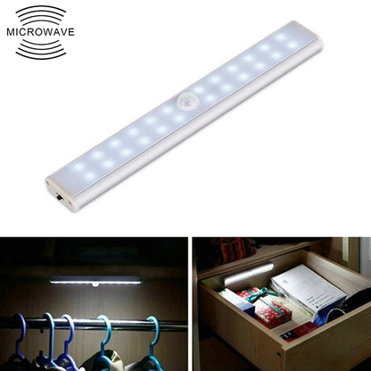 2W 24 LEDs White Light Wide Screen Intelligent Human Body Sensor Light LED Corridor Cabinet Light, USB Charging Version - Sensor LED Lights by buy2fix | Online Shopping UK | buy2fix