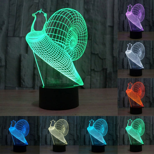 Snail Style 3D Touch Switch Control LED Light , 7 Color Discoloration Creative Visual Stereo Lamp Desk Lamp Night Light - Novelty Lighting by buy2fix | Online Shopping UK | buy2fix