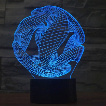 Abstract Style 3D Touch Switch Control LED Light , 7 Color Discoloration Creative Visual Stereo Lamp Desk Lamp Night Light - Novelty Lighting by buy2fix | Online Shopping UK | buy2fix
